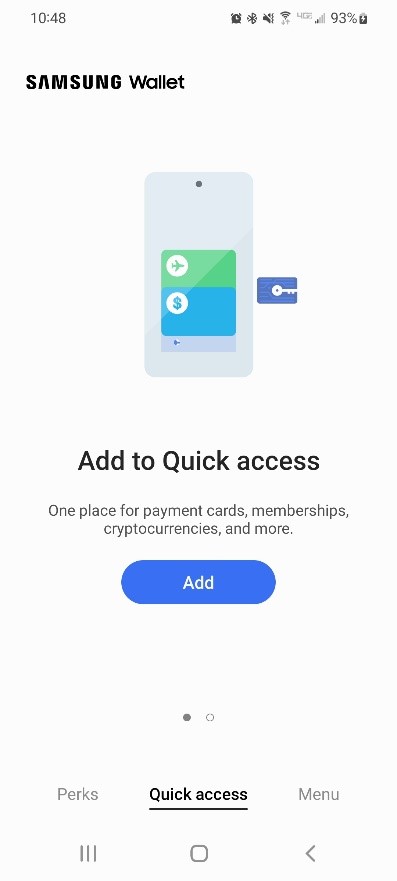 Samsung Pay quick access