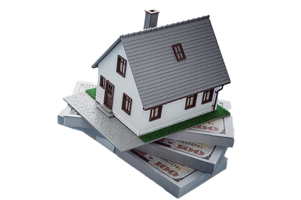house with stack of money